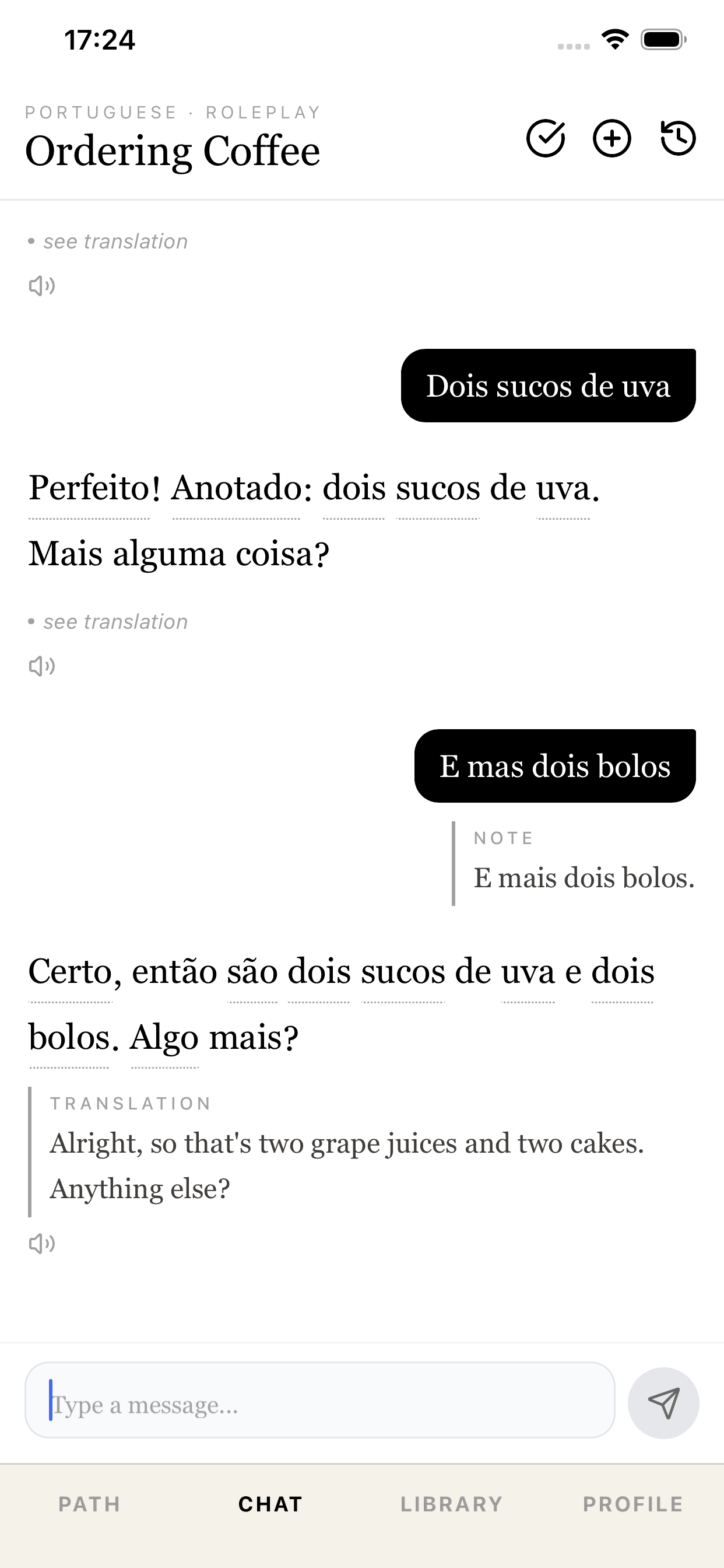 AI conversation with corrections